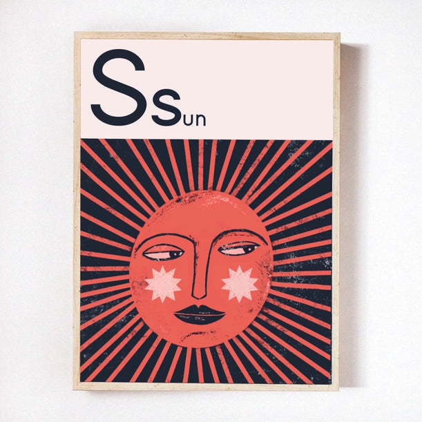 S For Sun Print A3