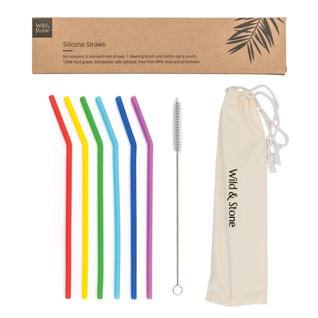 Silicone Straw & Cleaning Brush Set