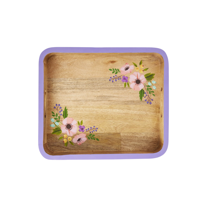Lilac Edge Wooden Flower Tray