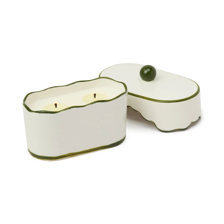 Cherie Smoked Pistachio Ceramic Dish Candle