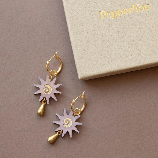 Sol Hoop Earrings in Dusty Lilac