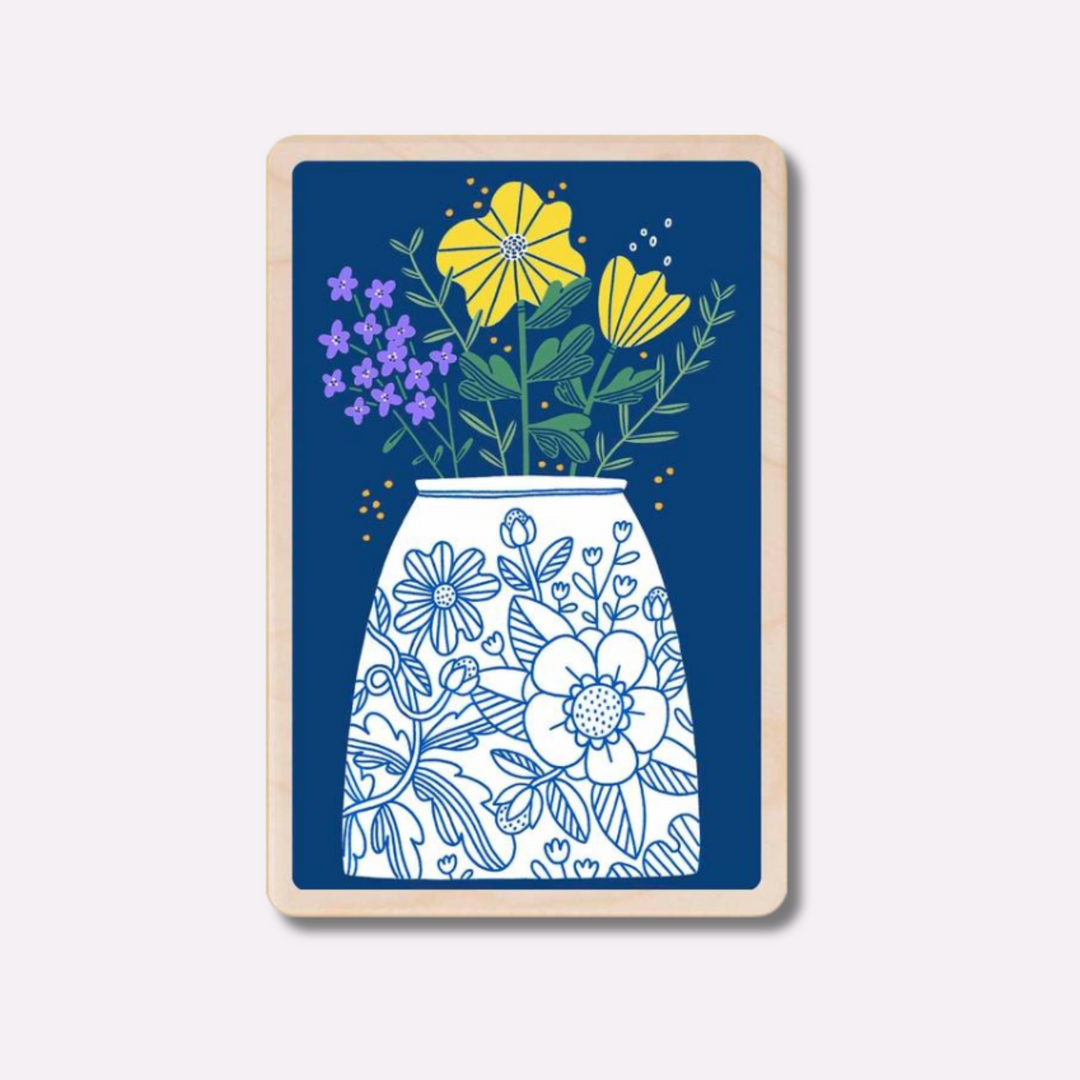 Wooden Postcard: Spring Flowers