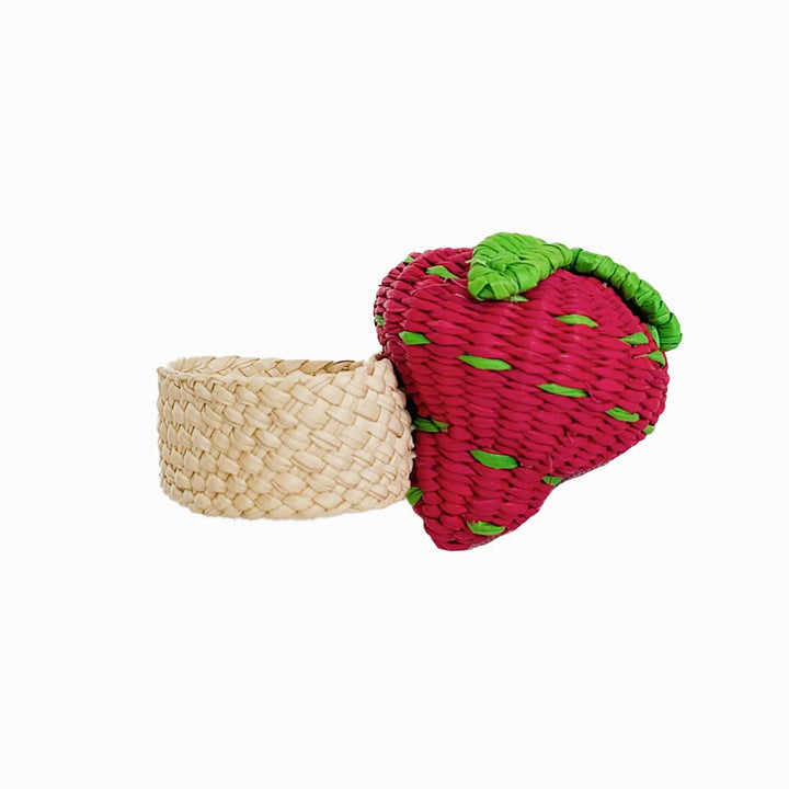 Strawberry Iraca Napkin Ring