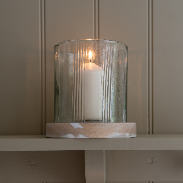Stripe Glass Candle Holder