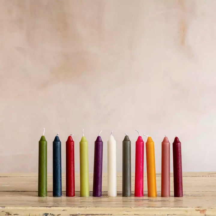 Short Rustic Dinner Candles