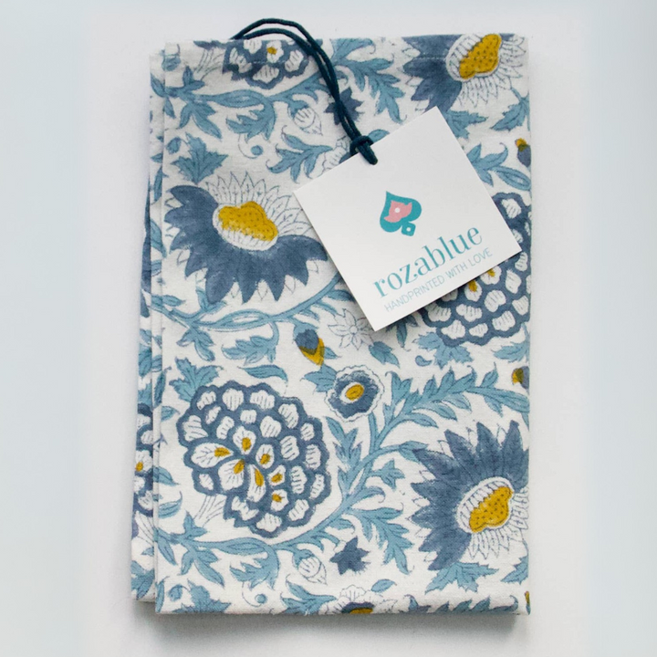 Blockprint Sunny Day Blue Dishcloth