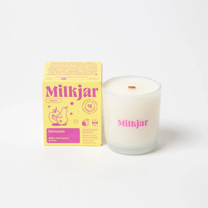 Milk Jar Candle Co Sunnyside - White Nectarine & Pear