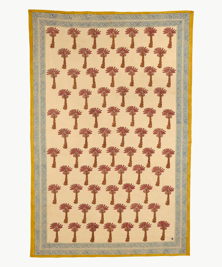 Tala Palm Tree Block Print Throw - For Table or Bed