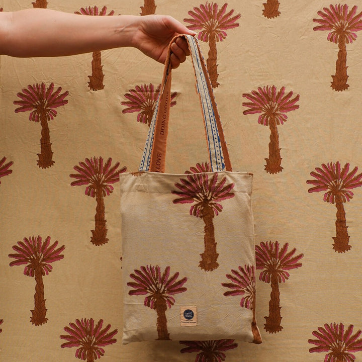 Tala Palm Tree Block Print Throw - For Table or Bed