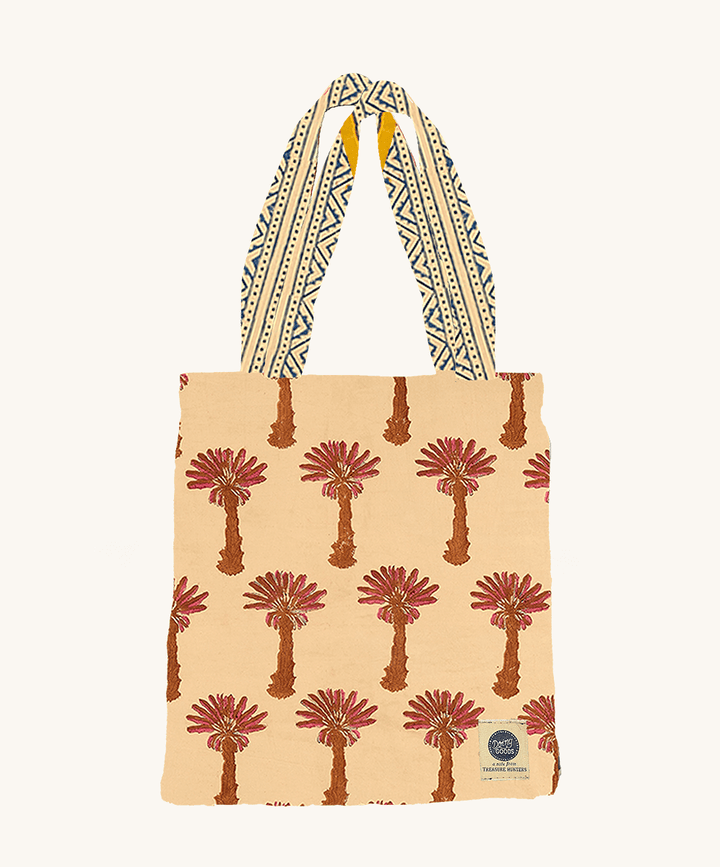 Tala Palm Tree Block Print Throw - For Table or Bed