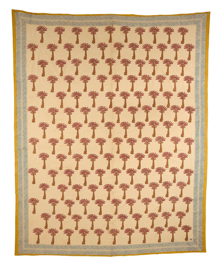 Tala Palm Tree Block Print Throw - For Table or Bed