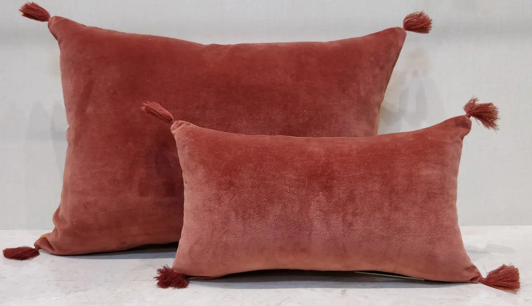 Velvet Cushion with Tassels