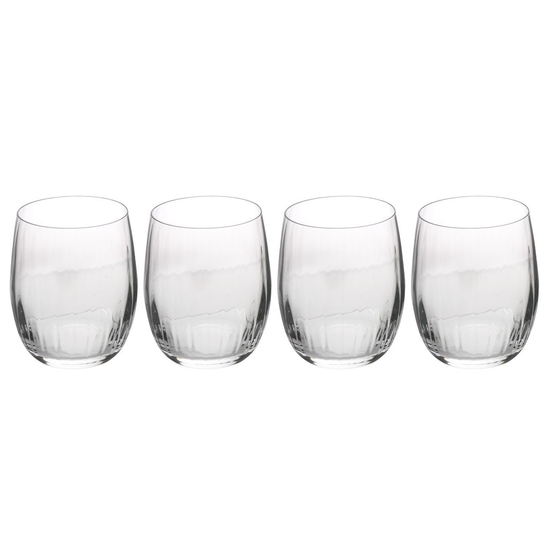 Treviso 4-Piece Crystal Stemless Wine Glass Set
