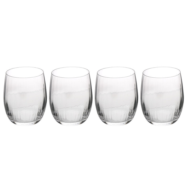 Treviso 4-Piece Crystal Stemless Wine Glass Set