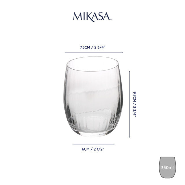 Treviso 4-Piece Crystal Stemless Wine Glass Set