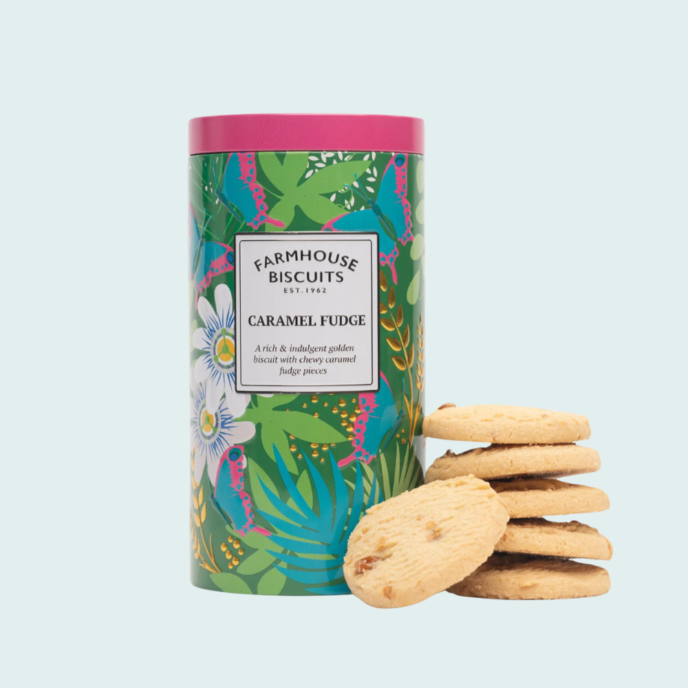 Tropical Caramel Fudge Biscuits in Tin