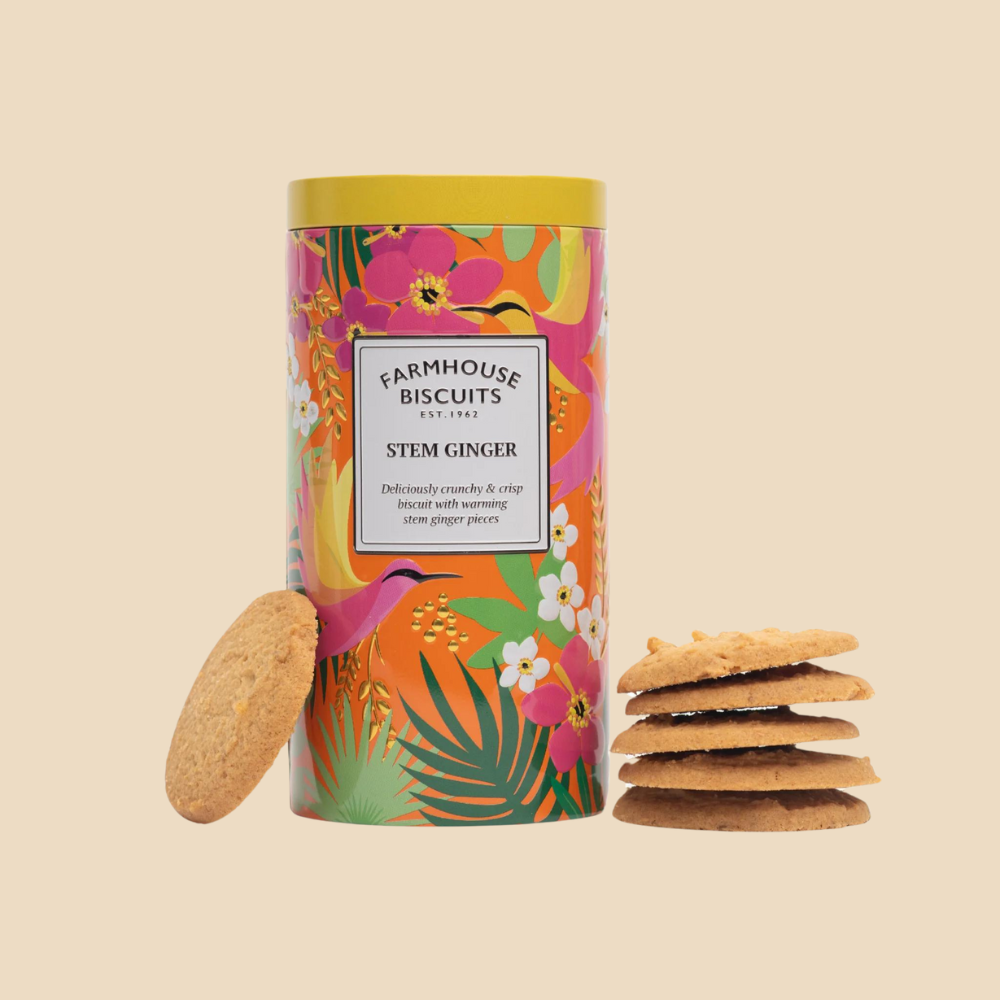 Tropical Stem Ginger Biscuits in Tin