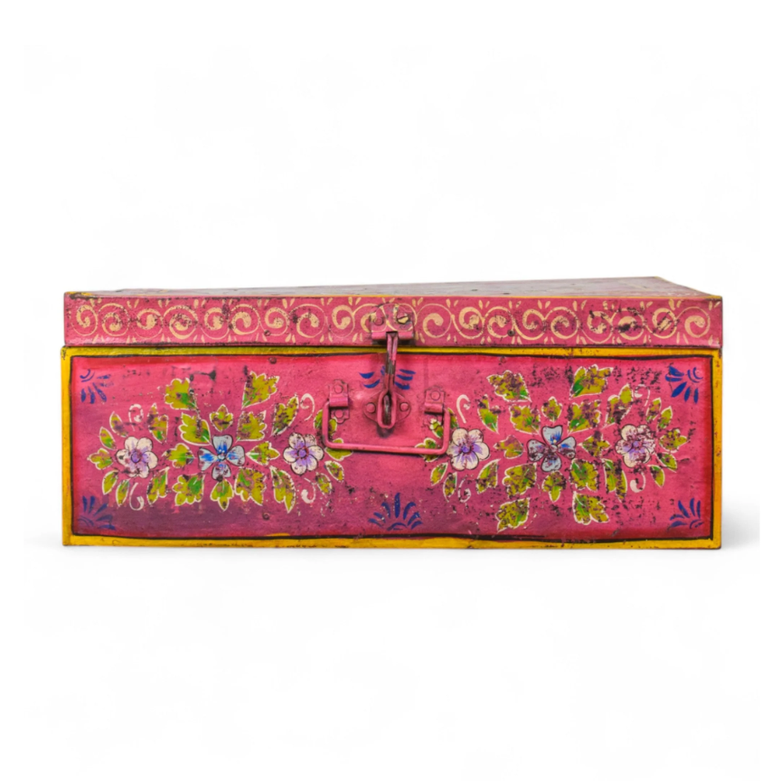 Vintage Hand Painted Floral Trunk - No.5
