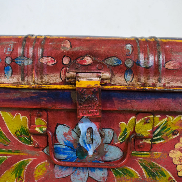 Vintage Hand Painted Floral Trunk - No.6