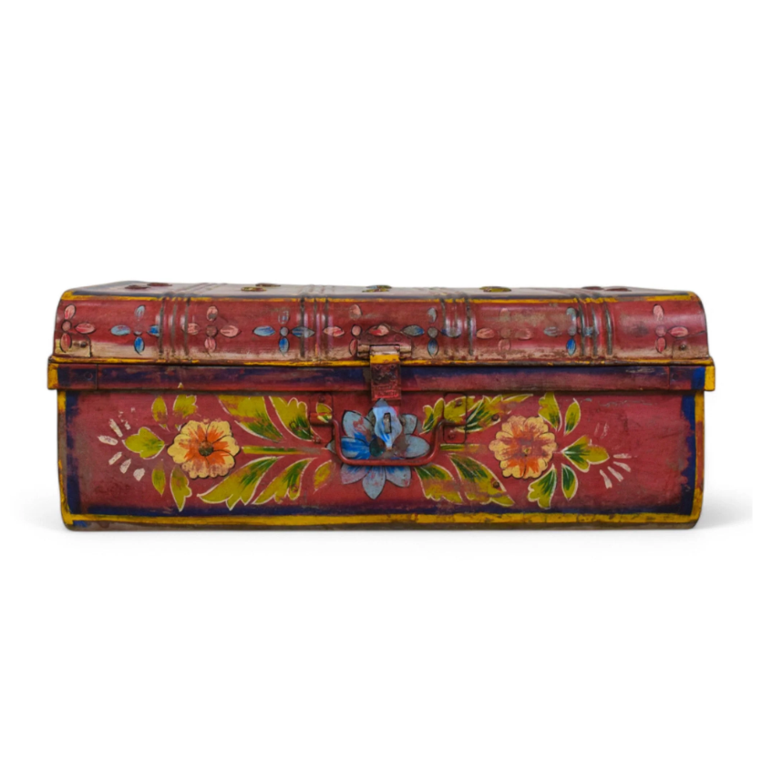 Vintage Hand Painted Floral Trunk - No.6