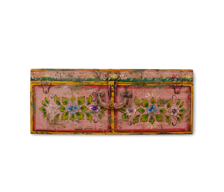 Vintage Hand Painted Floral Trunk - No.7