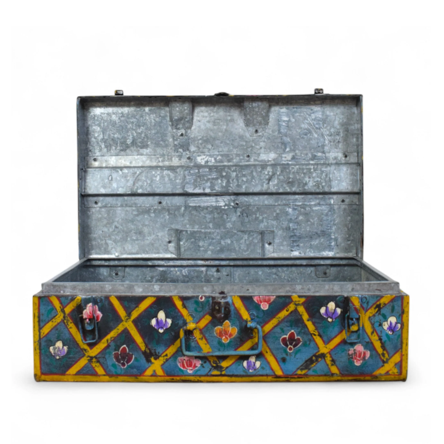 Vintage Hand Painted Floral Trunk - No.8
