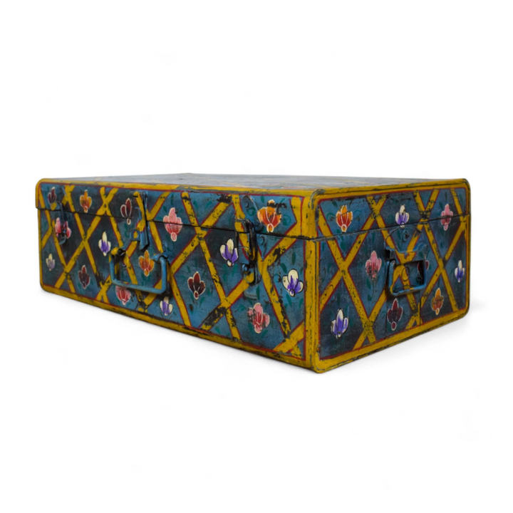 Vintage Hand Painted Floral Trunk - No.8