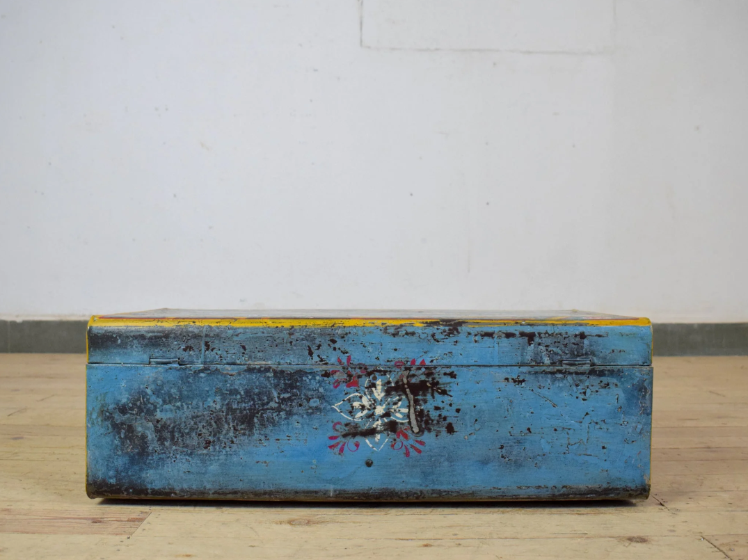 Vintage Hand Painted Floral Trunk - No.8