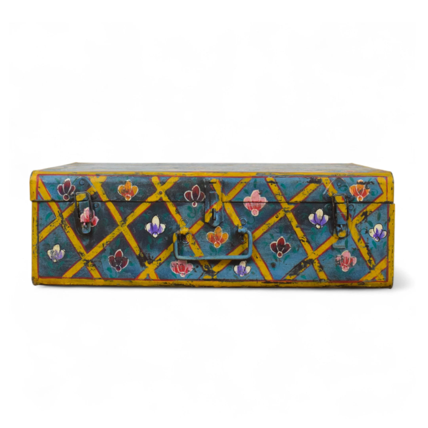 Vintage Hand Painted Floral Trunk - No.8