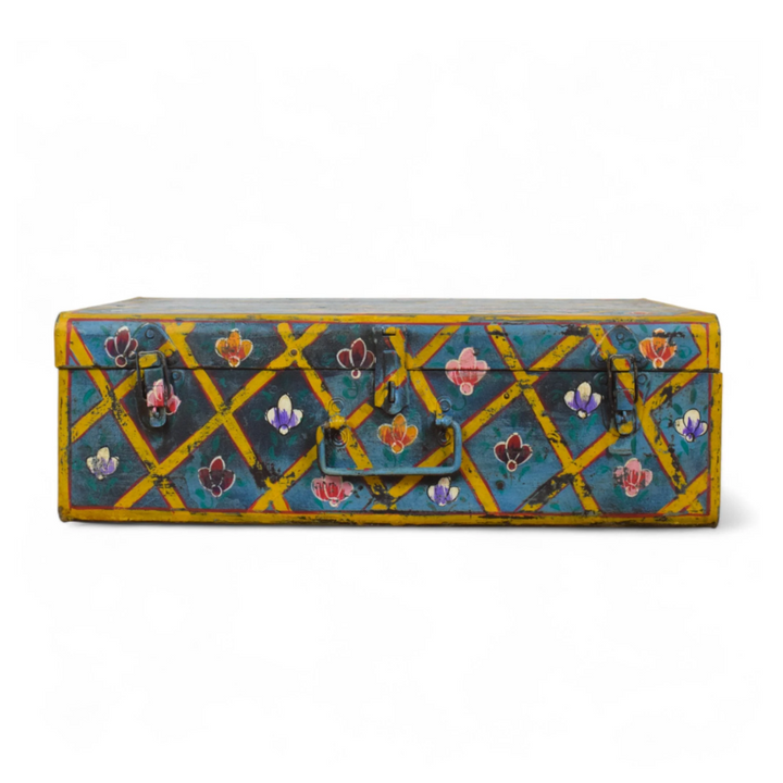 Vintage Hand Painted Floral Trunk - No.8
