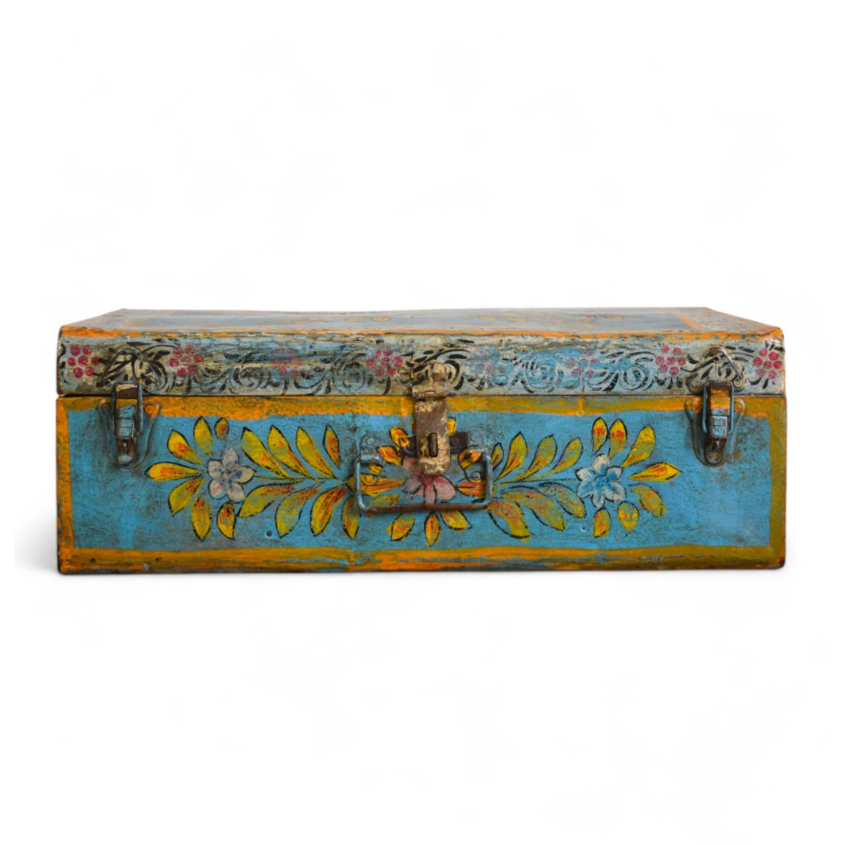Vintage Hand Painted Floral Trunk - No.9