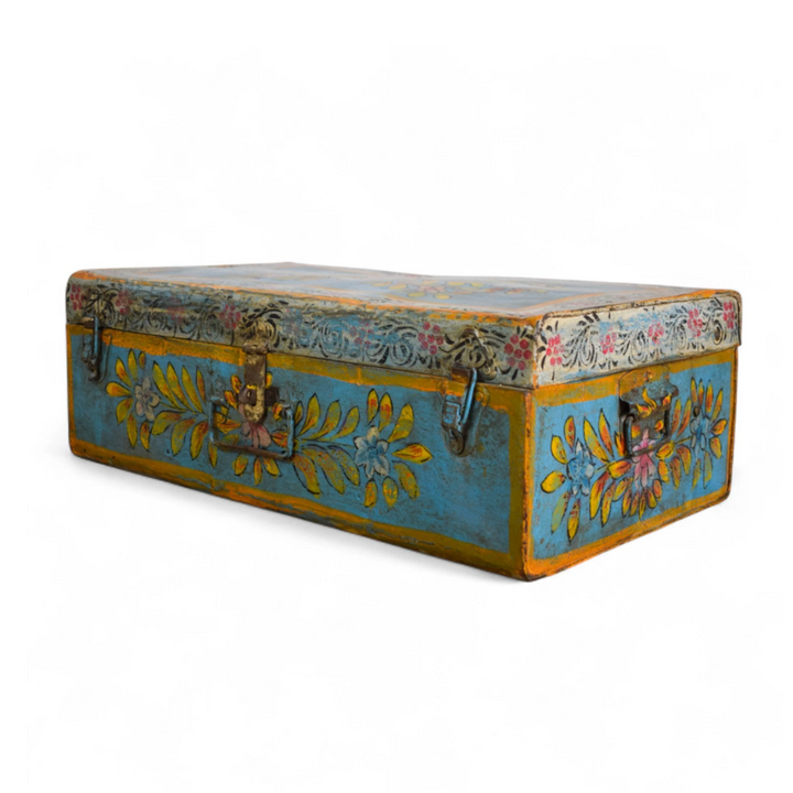 Vintage Hand Painted Floral Trunk - No.9