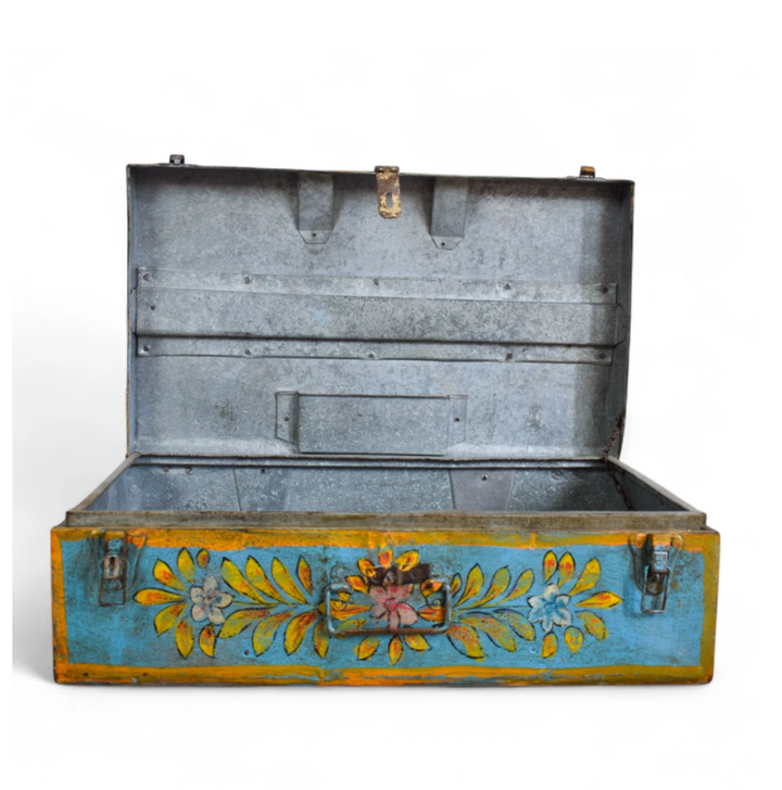 Vintage Hand Painted Floral Trunk - No.9