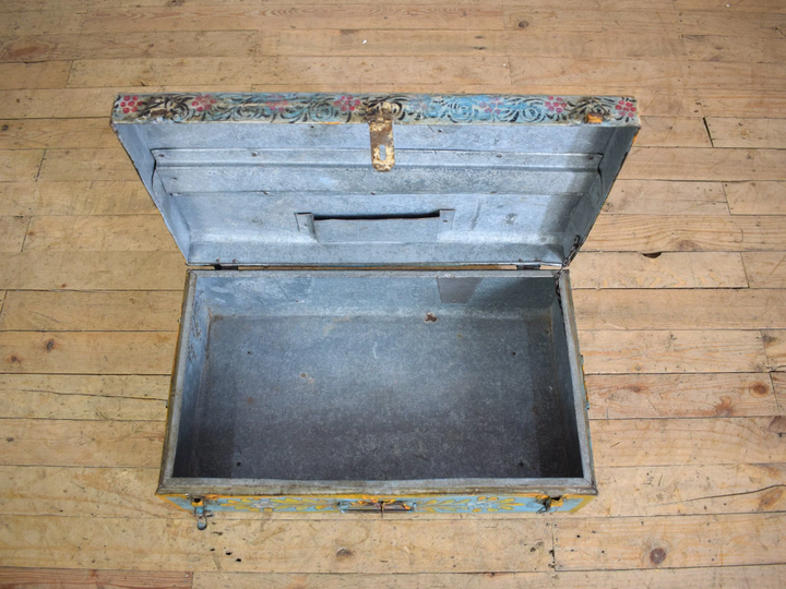 Vintage Hand Painted Floral Trunk - No.9