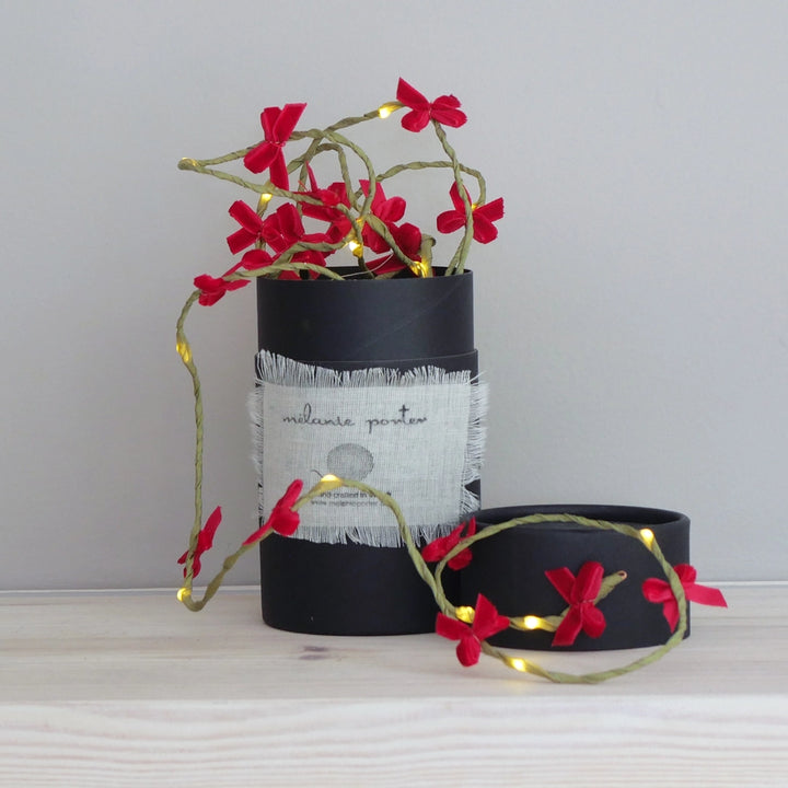 Velvet Bow Christmas Fairy Light String