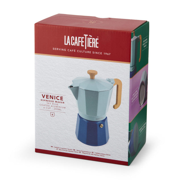 Venice Sky Blue 6 Cup Espresso Maker