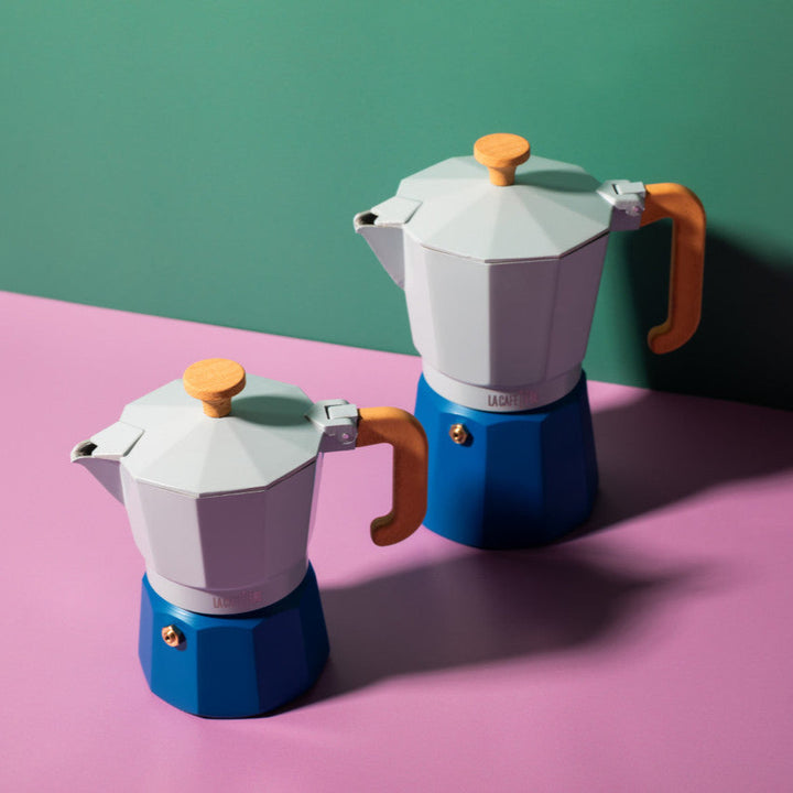 Venice Sky Blue 6 Cup Espresso Maker