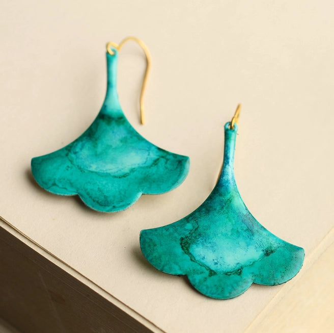 Verdigris Turquoise Drop Earrings