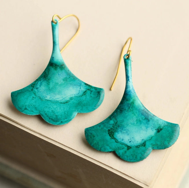 Verdigris Turquoise Drop Earrings