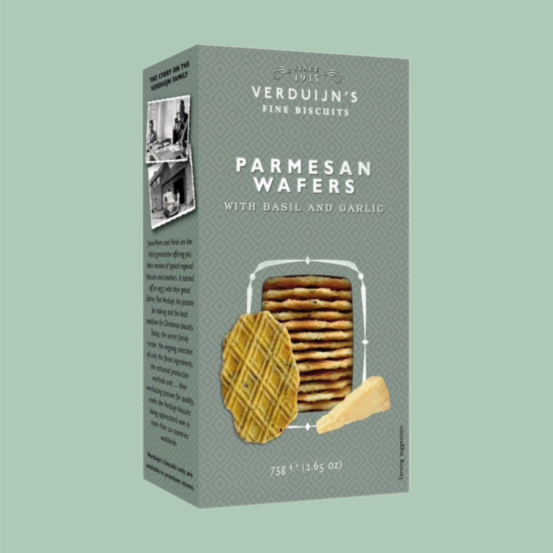 Verduijn's Parmesan Wafers with Basil & Garlic
