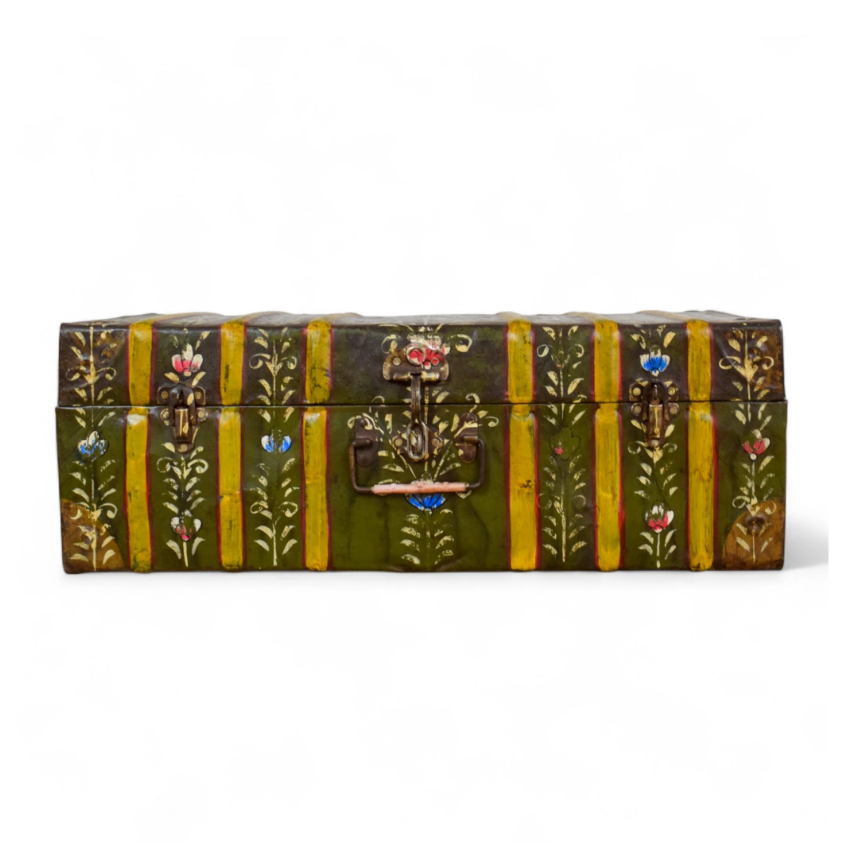 Vintage Hand Painted Floral Trunk - No.4