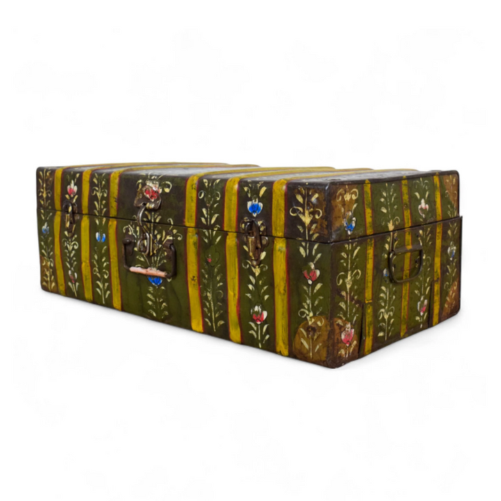 Vintage Hand Painted Floral Trunk - No.4