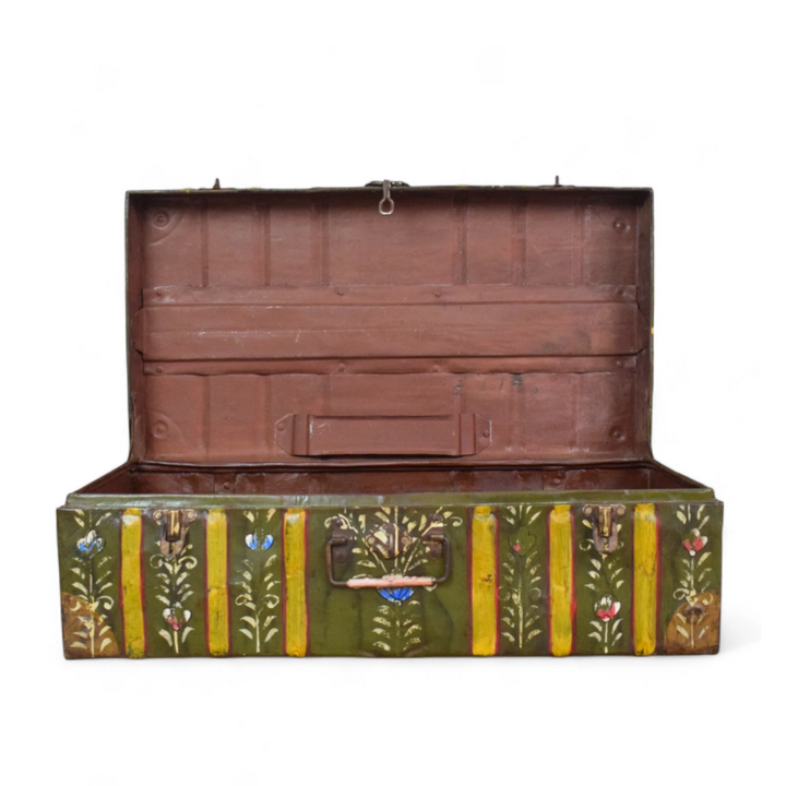 Vintage Hand Painted Floral Trunk - No.4