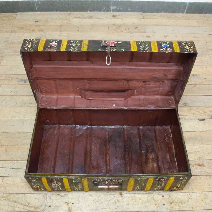 Vintage Hand Painted Floral Trunk - No.4