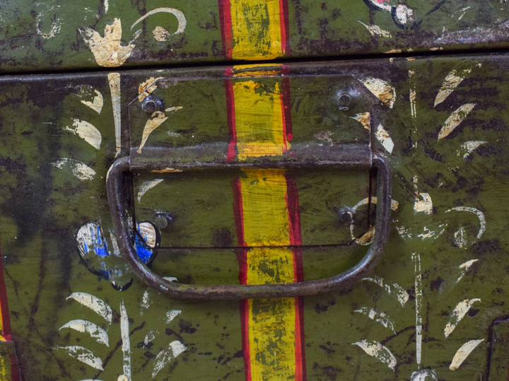 Vintage Hand Painted Floral Trunk - No.4