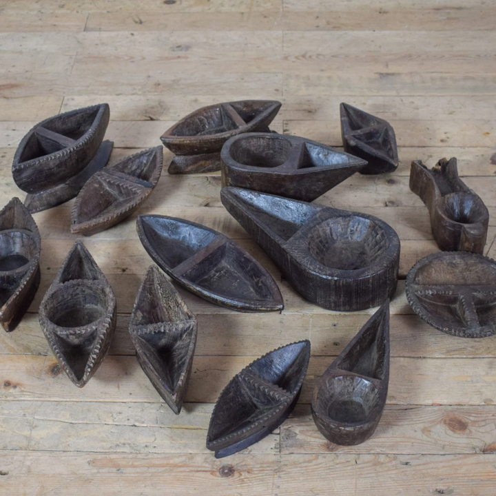 Vintage Wooden Spice Pots