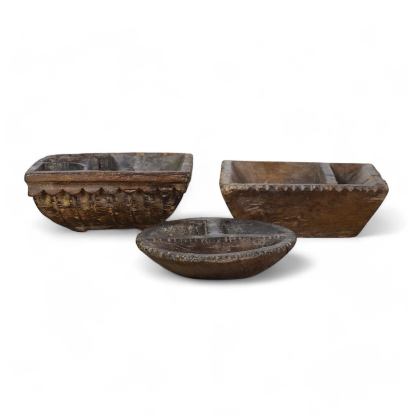 Vintage Wooden Spice Pots