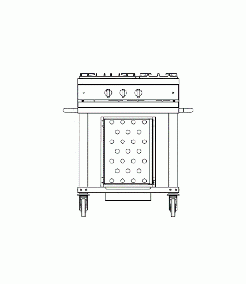 Lacanche Open'Cook 3 Burner Mobile Hob Module