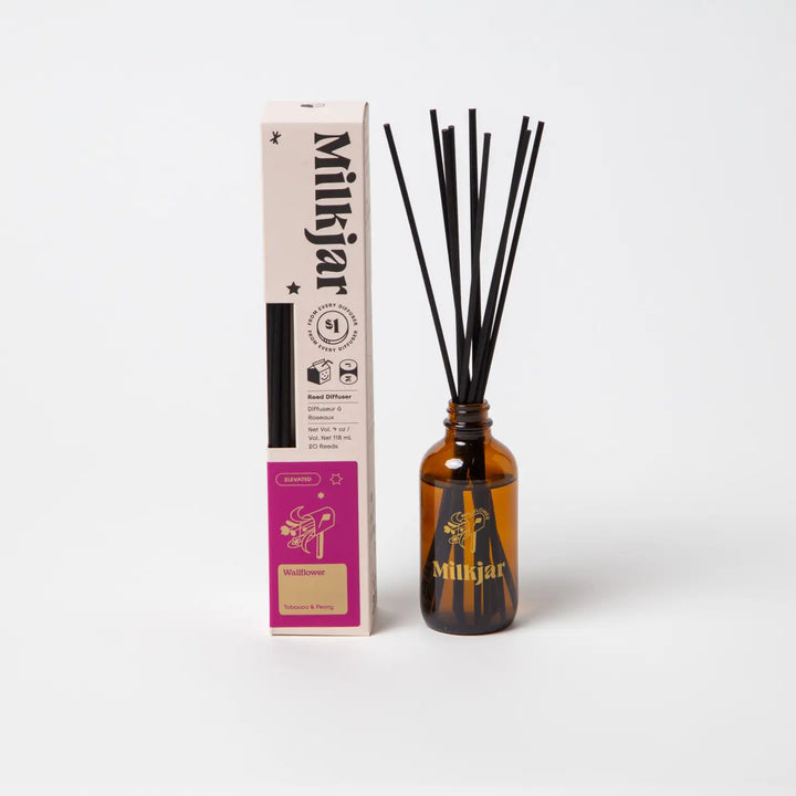 Milk Jar Candle Co Wallflower - Tobacco & Peony 4oz Reed Diffuser