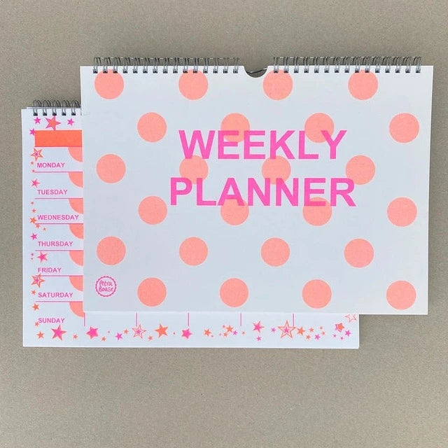 Weekly Planner in Fluoro Orange Spot